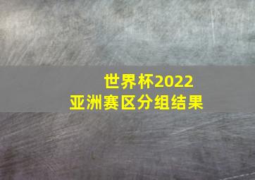 世界杯2022亚洲赛区分组结果