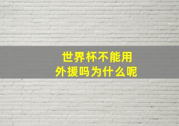 世界杯不能用外援吗为什么呢