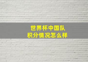 世界杯中国队积分情况怎么样