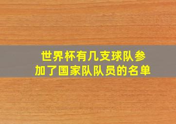 世界杯有几支球队参加了国家队队员的名单