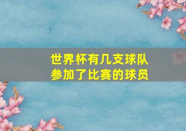 世界杯有几支球队参加了比赛的球员