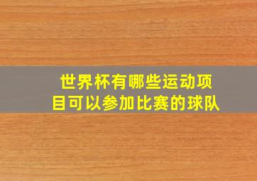 世界杯有哪些运动项目可以参加比赛的球队