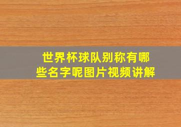 世界杯球队别称有哪些名字呢图片视频讲解