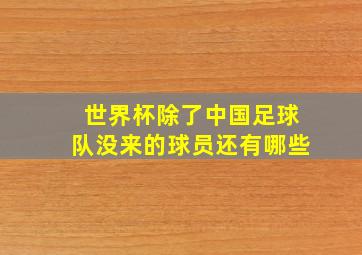 世界杯除了中国足球队没来的球员还有哪些