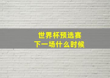 世界杯预选赛下一场什么时候