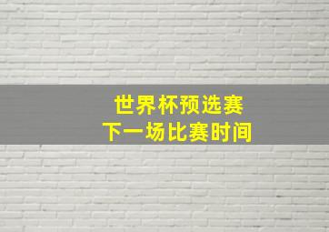 世界杯预选赛下一场比赛时间