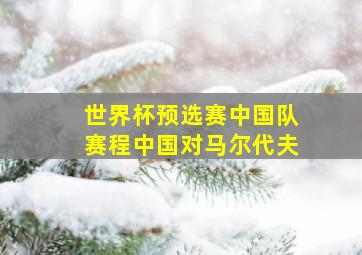 世界杯预选赛中国队赛程中国对马尔代夫