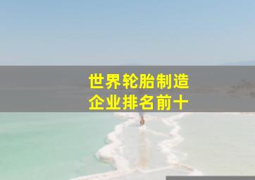 世界轮胎制造企业排名前十