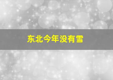 东北今年没有雪