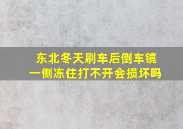 东北冬天刷车后倒车镜一侧冻住打不开会损坏吗