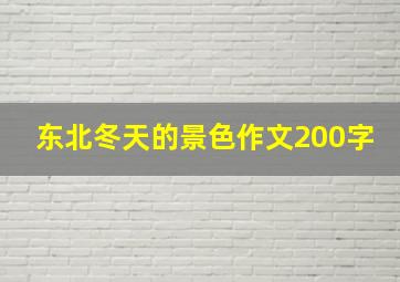 东北冬天的景色作文200字