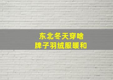 东北冬天穿啥牌子羽绒服暖和