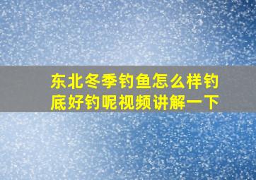 东北冬季钓鱼怎么样钓底好钓呢视频讲解一下