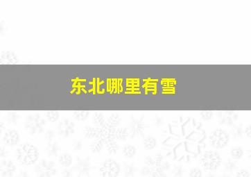 东北哪里有雪