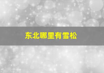 东北哪里有雪松