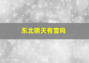 东北明天有雪吗