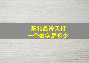 东北最冷天打一个数字是多少