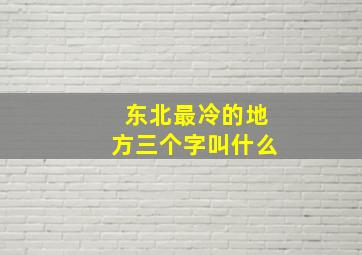 东北最冷的地方三个字叫什么