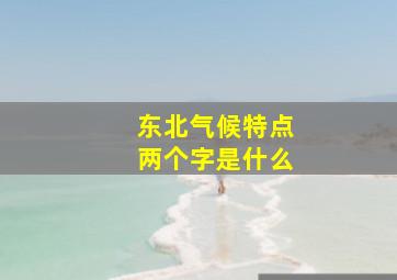 东北气候特点两个字是什么