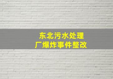 东北污水处理厂爆炸事件整改