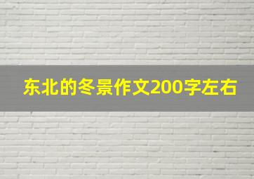 东北的冬景作文200字左右