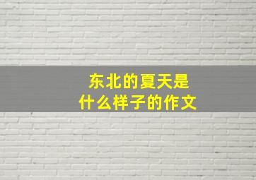 东北的夏天是什么样子的作文