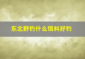 东北野钓什么饵料好钓