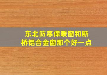 东北防寒保暖窗和断桥铝合金窗那个好一点