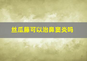 丝瓜藤可以治鼻窦炎吗