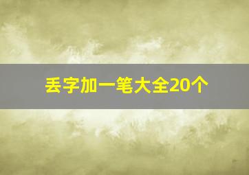 丢字加一笔大全20个