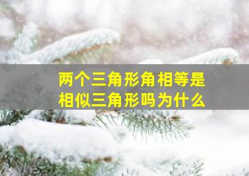 两个三角形角相等是相似三角形吗为什么