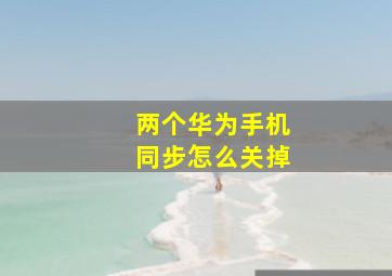 两个华为手机同步怎么关掉