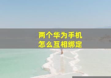 两个华为手机怎么互相绑定