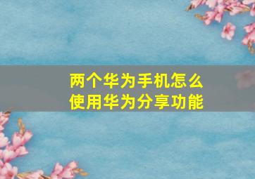 两个华为手机怎么使用华为分享功能