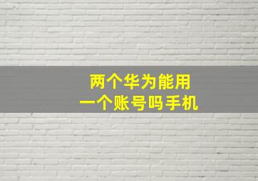 两个华为能用一个账号吗手机