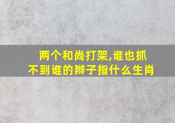 两个和尚打架,谁也抓不到谁的辫子指什么生肖