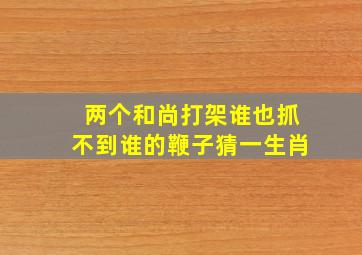 两个和尚打架谁也抓不到谁的鞭子猜一生肖