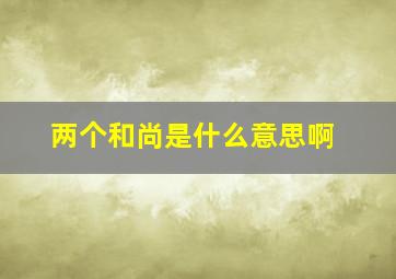 两个和尚是什么意思啊