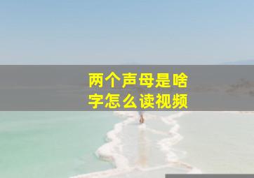 两个声母是啥字怎么读视频