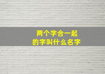 两个字合一起的字叫什么名字