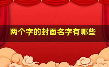 两个字的封面名字有哪些