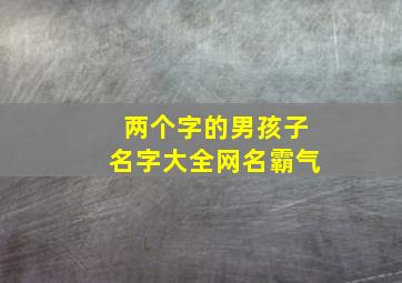 两个字的男孩子名字大全网名霸气