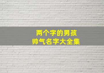 两个字的男孩帅气名字大全集