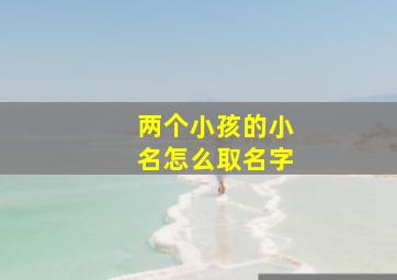 两个小孩的小名怎么取名字