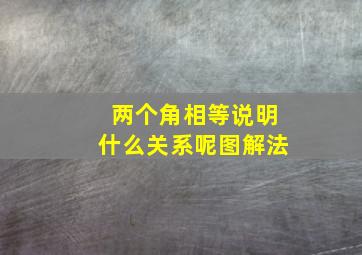 两个角相等说明什么关系呢图解法