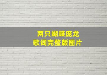 两只蝴蝶庞龙歌词完整版图片