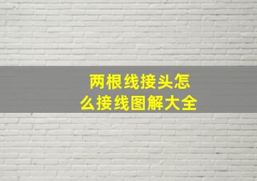 两根线接头怎么接线图解大全