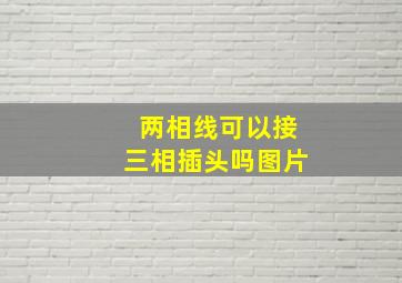 两相线可以接三相插头吗图片