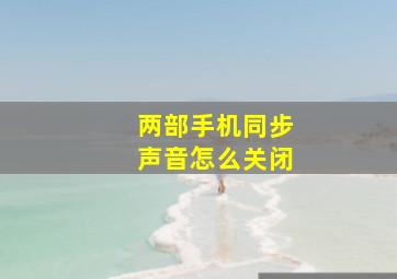 两部手机同步声音怎么关闭