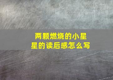 两颗燃烧的小星星的读后感怎么写